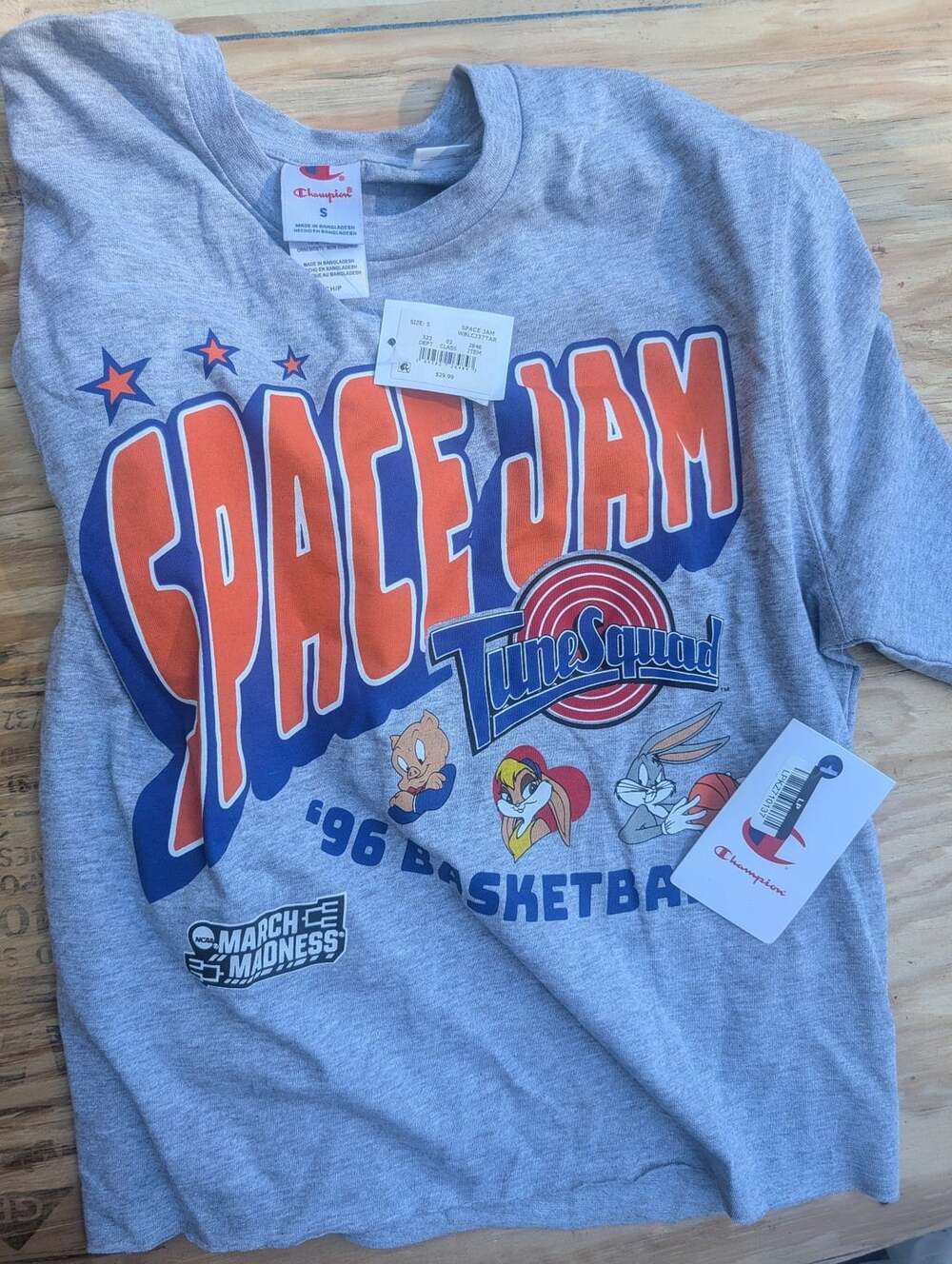 Champion Space Jam Tune Squad T-Shirt Size S Gray